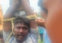 बाइक चोर को ग्रामीणों ने धुनाई कर पुलिस को सोपा।