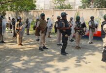 मुहर्रम को लेकर बगहा पुलिस की तैयारी, पुलिस केंद्र में दंगा नियंत्रण ड्रिल आयोजित