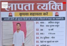 ठकराहा का 23वर्षीय युवक घर से लापता 18दिन बाद भी कोई सुराग नहीं पुलिस जांच में जुटी.