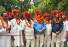 कुश्ती प्रतियोगिता का आयोजन में पहलवानों ने दिखाया दमखम