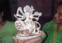 योगापट्टी नहर में मिली मां दुर्गा की अद्भुत प्रतिमा